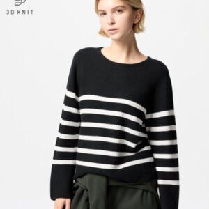 Uniqlo 3D Cotton Striped Sweater